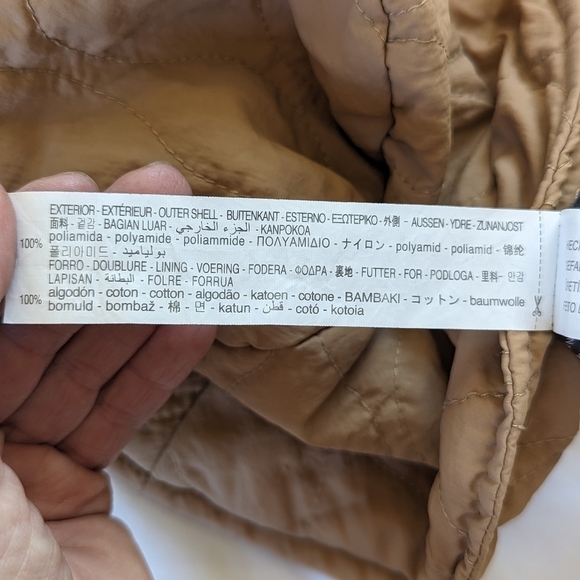 Zara Unisex  Kids Tan Quilted Puffy Stitched Bucket Hat - Picture 3 of 12